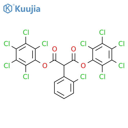 Propanedioic acid, (2-chlorophenyl)-, bis(pentachlorophenyl) ester structure