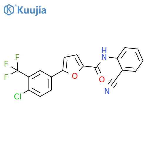 5-4-chloro-3-(trifluoromethyl)phenyl-N-(2-cyanophenyl)furan-2-carboxamide structure