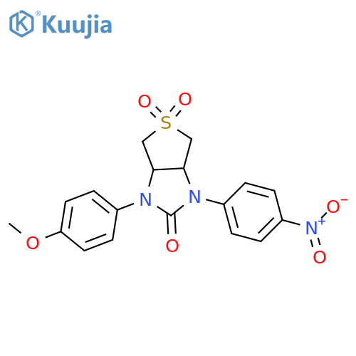 1-(4-methoxyphenyl)-3-(4-nitrophenyl)-hexahydro-1H-5lambda6-thieno[3,4-d]imidazole-2,5,5-trione structure