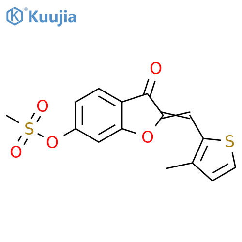 (2Z)-2-[(3-methylthiophen-2-yl)methylidene]-3-oxo-2,3-dihydro-1-benzofuran-6-yl methanesulfonate structure