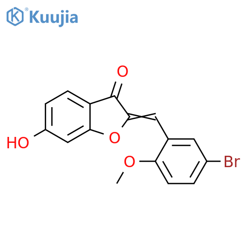 (2Z)-2-(5-bromo-2-methoxyphenyl)methylidene-6-hydroxy-2,3-dihydro-1-benzofuran-3-one structure