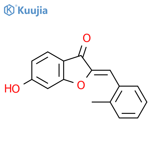 (2Z)-6-hydroxy-2-(2-methylphenyl)methylidene-2,3-dihydro-1-benzofuran-3-one structure