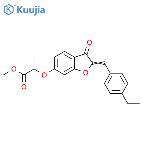 methyl 2-{(2Z)-2-(4-ethylphenyl)methylidene-3-oxo-2,3-dihydro-1-benzofuran-6-yloxy}propanoate structure