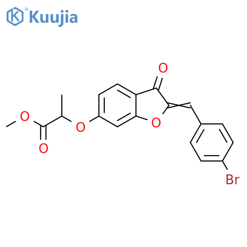methyl 2-{(2Z)-2-(4-bromophenyl)methylidene-3-oxo-2,3-dihydro-1-benzofuran-6-yloxy}propanoate structure