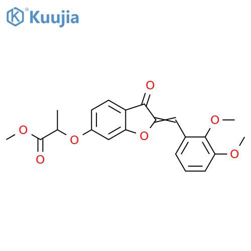methyl 2-{(2Z)-2-(2,3-dimethoxyphenyl)methylidene-3-oxo-2,3-dihydro-1-benzofuran-6-yloxy}propanoate structure