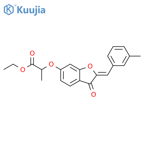 ethyl 2-{(2Z)-2-(3-methylphenyl)methylidene-3-oxo-2,3-dihydro-1-benzofuran-6-yloxy}propanoate structure
