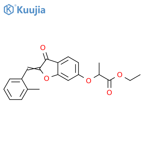 ethyl 2-{(2Z)-2-(2-methylphenyl)methylidene-3-oxo-2,3-dihydro-1-benzofuran-6-yloxy}propanoate structure