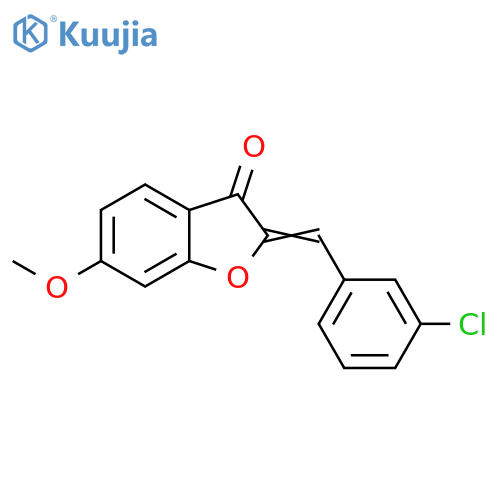 (2Z)-2-(3-chlorophenyl)methylidene-6-methoxy-2,3-dihydro-1-benzofuran-3-one structure