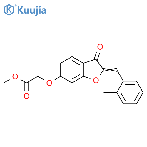 methyl 2-{(2Z)-2-(2-methylphenyl)methylidene-3-oxo-2,3-dihydro-1-benzofuran-6-yloxy}acetate structure