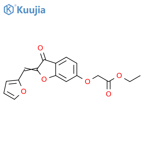 ethyl 2-{(2Z)-2-(furan-2-yl)methylidene-3-oxo-2,3-dihydro-1-benzofuran-6-yloxy}acetate structure