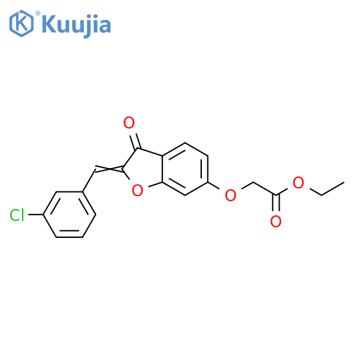 ethyl 2-{(2Z)-2-(3-chlorophenyl)methylidene-3-oxo-2,3-dihydro-1-benzofuran-6-yloxy}acetate structure
