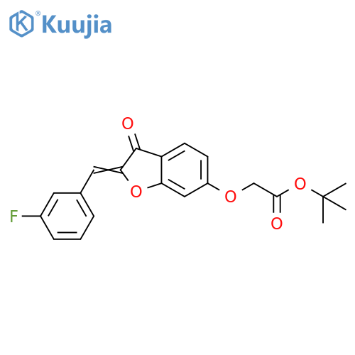 tert-butyl 2-{(2Z)-2-(3-fluorophenyl)methylidene-3-oxo-2,3-dihydro-1-benzofuran-6-yloxy}acetate structure
