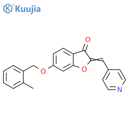(2Z)-6-(2-methylphenyl)methoxy-2-(pyridin-4-yl)methylidene-2,3-dihydro-1-benzofuran-3-one structure