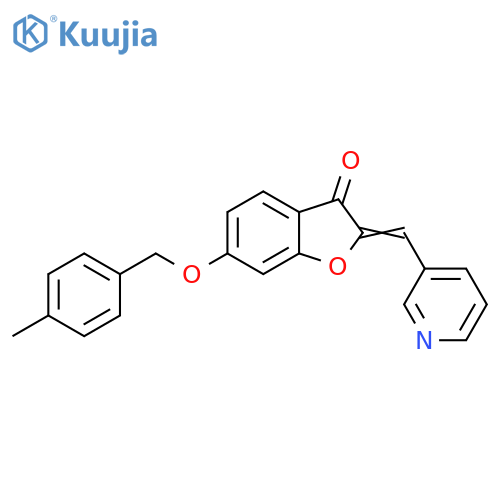 (2Z)-6-(4-methylphenyl)methoxy-2-(pyridin-3-yl)methylidene-2,3-dihydro-1-benzofuran-3-one structure
