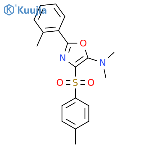 N,N-dimethyl-4-(4-methylbenzenesulfonyl)-2-(2-methylphenyl)-1,3-oxazol-5-amine structure
