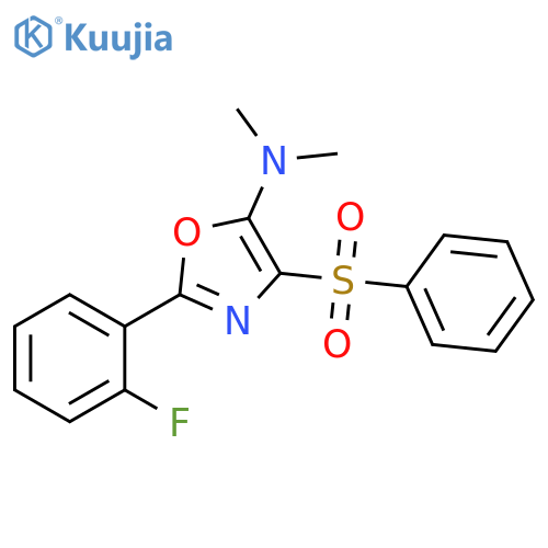 4-(benzenesulfonyl)-2-(2-fluorophenyl)-N,N-dimethyl-1,3-oxazol-5-amine structure