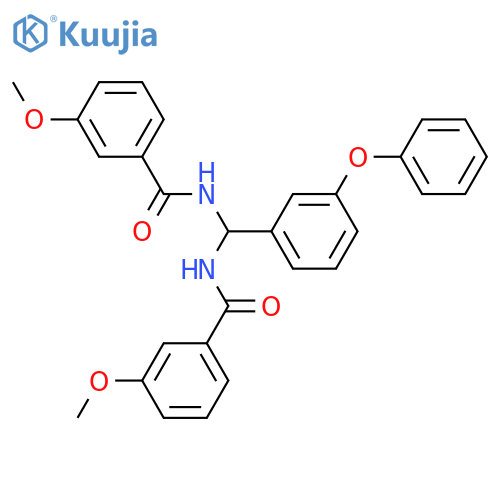 3-methoxy-N-{(3-methoxyphenyl)formamido(3-phenoxyphenyl)methyl}benzamide structure