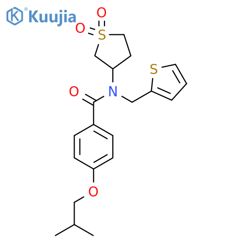 N-(1,1-dioxo-1lambda6-thiolan-3-yl)-4-(2-methylpropoxy)-N-(thiophen-2-yl)methylbenzamide structure