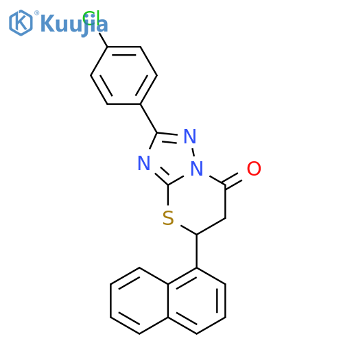 2-(4-chlorophenyl)-5-(naphthalen-1-yl)-5H,6H,7H-1,2,4triazolo3,2-b1,3thiazin-7-one structure