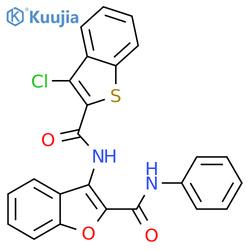 3-(3-chloro-1-benzothiophene-2-amido)-N-phenyl-1-benzofuran-2-carboxamide structure