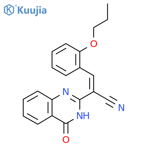(2Z)-2-(4-oxo-3,4-dihydroquinazolin-2-yl)-3-(2-propoxyphenyl)prop-2-enenitrile structure