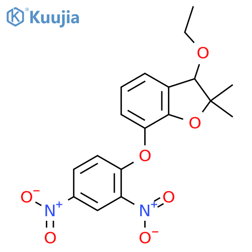 Benzofuran, 7-(2,4-dinitrophenoxy)-3-ethoxy-2,3-dihydro-2,2-dimethyl- structure