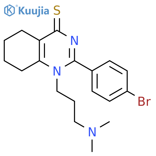 2-(4-bromophenyl)-1-3-(dimethylamino)propyl-1,4,5,6,7,8-hexahydroquinazoline-4-thione structure