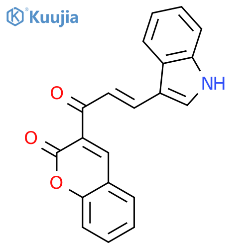 2H-1-Benzopyran-2-one, 3-[(2E)-3-(1H-indol-3-yl)-1-oxo-2-propenyl]- structure