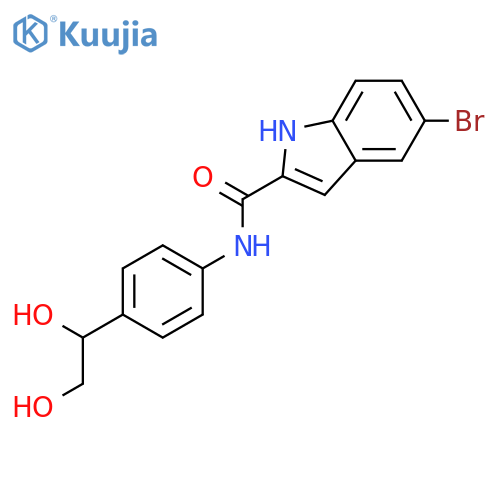 1H-Indole-2-carboxamide, 5-bromo-N-[4-(1,2-dihydroxyethyl)phenyl]- structure