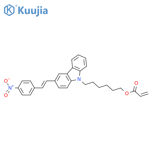 2-Propenoic acid, 6-[3-[2-(4-nitrophenyl)ethenyl]-9H-carbazol-9-yl]hexylester structure