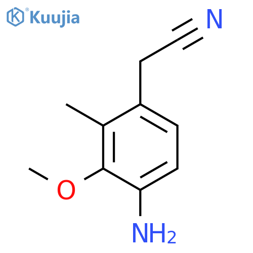 Benzeneacetonitrile, 4-amino-3-methoxy-2-methyl- (9CI) structure