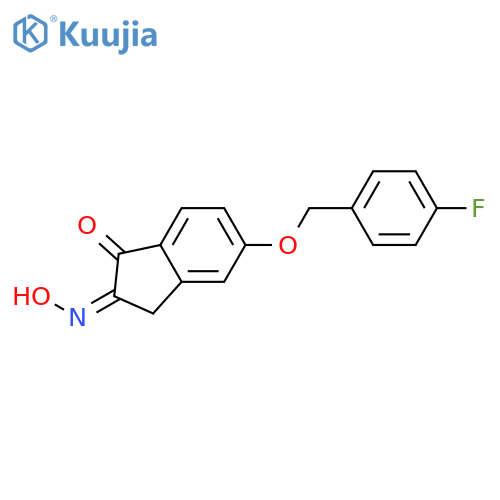1H-INDENE-1,2(3H)-DIONE, 5-[(4-FLUOROPHENYL)METHOXY]-, 2-OXIME structure