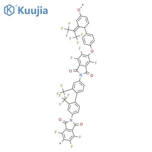 POLY[(4,6,7-TRIFLUORO-1,3-DIHYDRO-1,3-DIOXO-2H-ISOINDOLE-5,2-DIYL)[2,2'-BIS(TRIFLUOROMETHYL)[1,1'-BIPHENYL]-4,4'-DIYL](4,6,7-TRIFLUORO-1,3-DIHYDRO-1,3-DIOXO-2H-ISOINDOLE-2,5-DIYL)OXY-1,4-PHENYLENE[2,2,2-TRIFLUORO-1-(TRIFLUOROMETHYL)ETHYLIDENE]-1,4-PHENYLENEOXY] structure