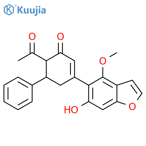 2-Cyclohexen-1-one,6-acetyl-3-(6-hydroxy-4-methoxy-5-benzofuranyl)-5-phenyl- structure