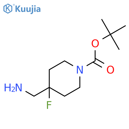 Tert-butyl 4-(aminomethyl)-4-fluoropiperidine-1-carboxylate structure