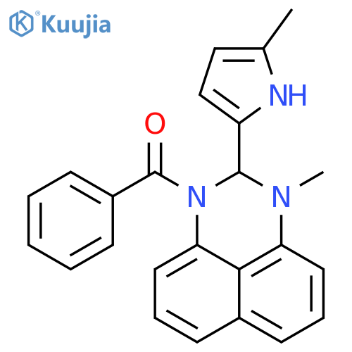 1H-Perimidine,1-benzoyl-2,3-dihydro-3-methyl-2-(5-methyl-1H-pyrrol-2-yl)- structure