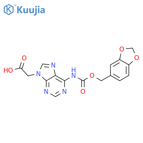 9H-Purine-9-acetic acid,6-[[(1,3-benzodioxol-5-ylmethoxy)carbonyl]amino]- structure