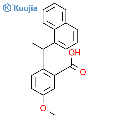 Benzoic acid, 5-methoxy-2-[1-(1-naphthalenyl)ethyl]- structure