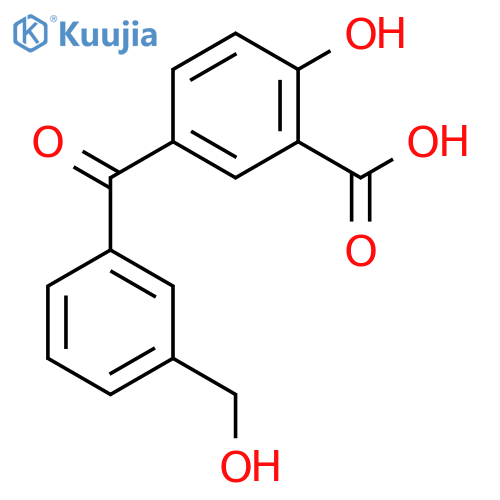 Benzoic acid, 2-hydroxy-5-[3-(hydroxymethyl)benzoyl]- structure