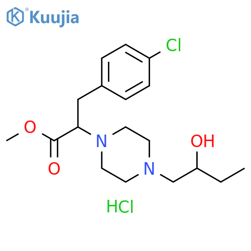 1-Piperazineacetic acid, α-[(4-chlorophenyl)methyl]-4-(2-hydroxybutyl)-, methyl ester, hydrochloride (1:2) structure