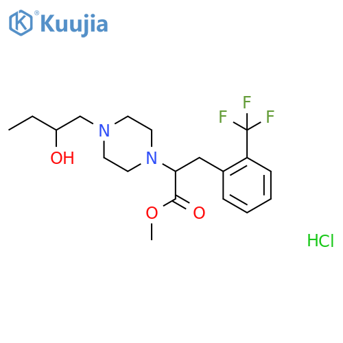 1-Piperazineacetic acid, 4-(2-hydroxybutyl)-α-[[2-(trifluoromethyl)phenyl]methyl]-, methyl ester, hydrochloride (1:2) structure
