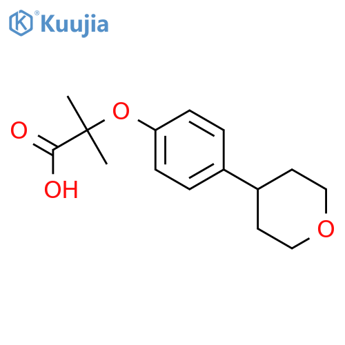 Propanoic acid, 2-methyl-2-[4-(tetrahydro-2H-pyran-4-yl)phenoxy]- structure