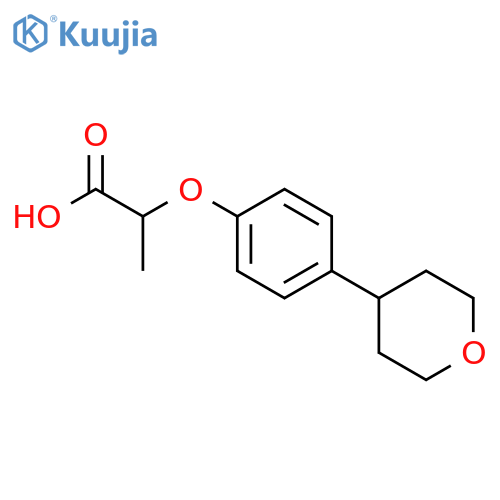 Propanoic acid, 2-[4-(tetrahydro-2H-pyran-4-yl)phenoxy]- structure