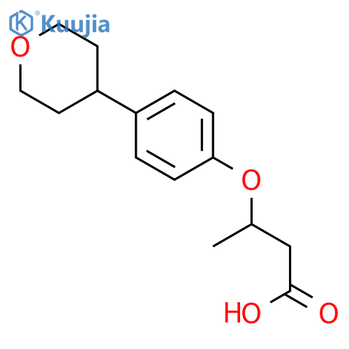 Butanoic acid, 3-[4-(tetrahydro-2H-pyran-4-yl)phenoxy]- structure