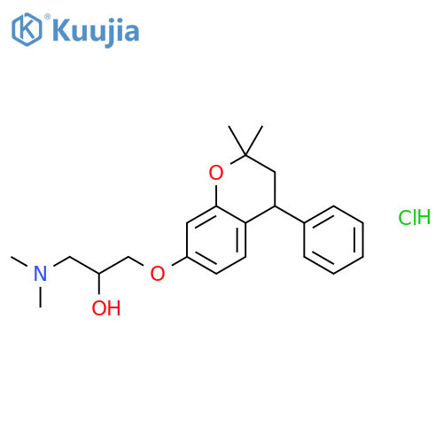 1-(dimethylamino)-3-[(2,2-dimethyl-4-phenyl-3,4-dihydro-2H-chromen-7-yl)oxy]propan-2-ol hydrochloride structure