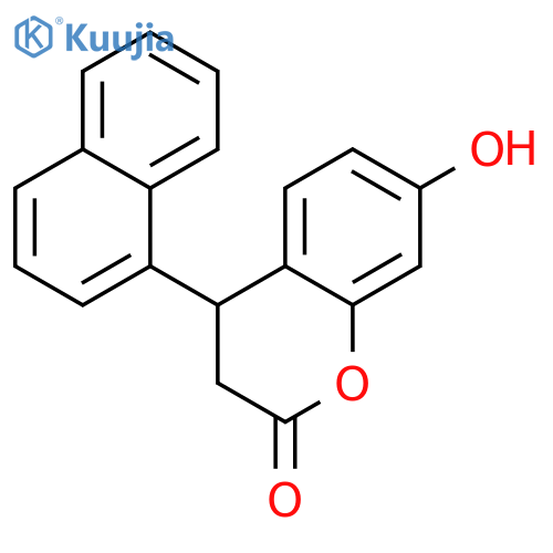 2H-1-Benzopyran-2-one, 3,4-dihydro-7-hydroxy-4-(1-naphthalenyl)- structure