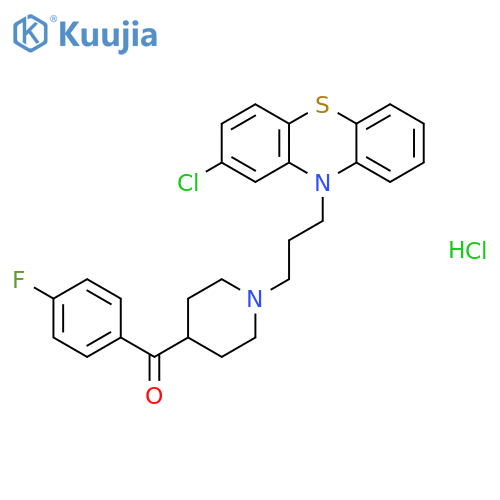 {1-[3-(2-chloro-10H-phenothiazin-10-yl)propyl]piperidin-4-yl}(4-fluorophenyl)methanone hydrochloride structure