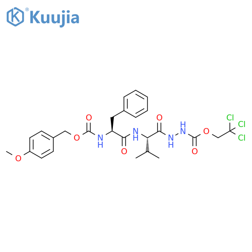 L-Valine, N-[N-[[(4-methoxyphenyl)methoxy]carbonyl]-L-phenylalanyl]-, 2-[(2,2,2-trichloroethoxy)carbonyl]hydrazide (9CI) structure