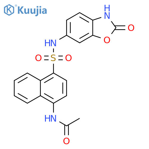 Acetamide,N-[4-[[(2,3-dihydro-2-oxo-6-benzoxazolyl)amino]sulfonyl]-1-naphthalenyl]- structure