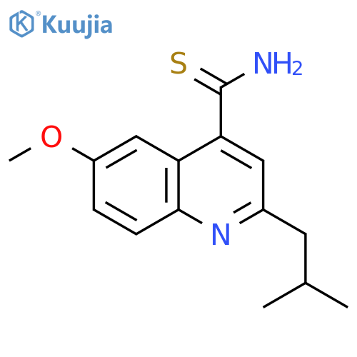 4-Quinolinecarbothioamide, 6-methoxy-2-(2-methylpropyl)- structure